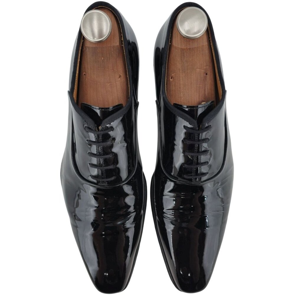 Magnanni Saks Fifth Ave Black Patent Leather Dress Shoes Men 11.5 Formal Oxfords